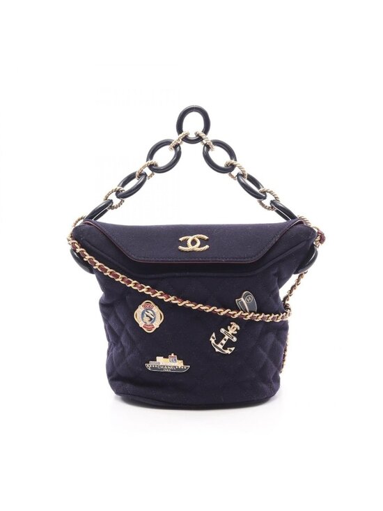 Chanel Handbags - Chanel Shoulder Bag Paris Hamburg Navy Wool Small